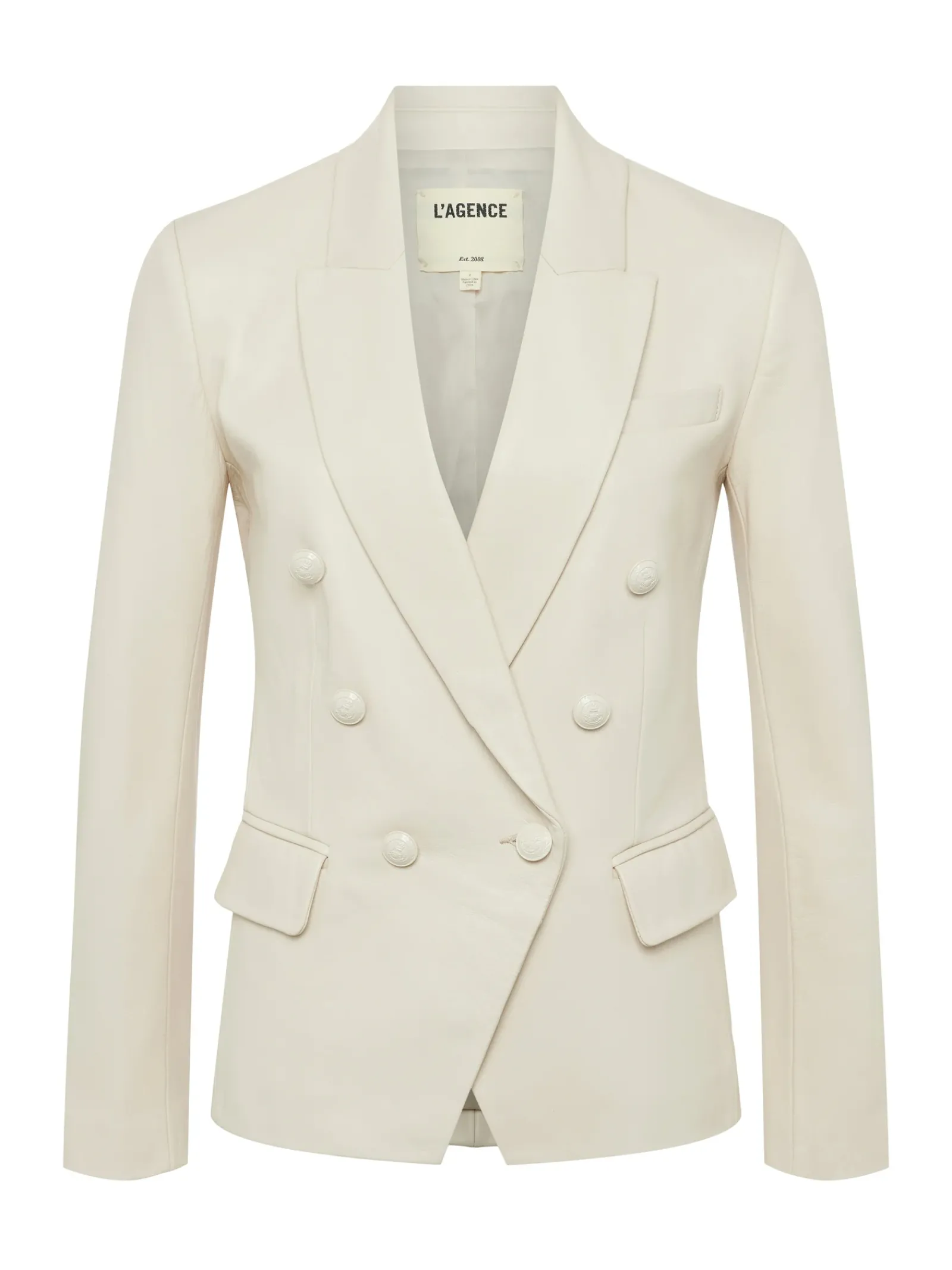 L'AGENCE Spring Collection|Leather|Kenzie Leather Blazer Champagne