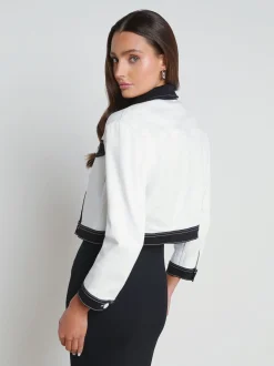 L'AGENCE Spring Collection|Denim Jackets|Koda Contrast Denim Jacket White/Black
