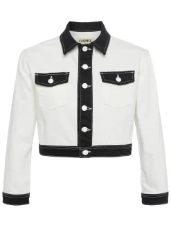 L'AGENCE Spring Collection|Denim Jackets|Koda Contrast Denim Jacket White/Black