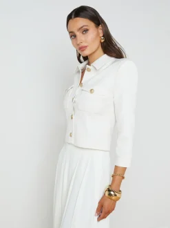 L'AGENCE Nouveau Whites|Spring '24 Catalog|Kumi Cropped Jacket White