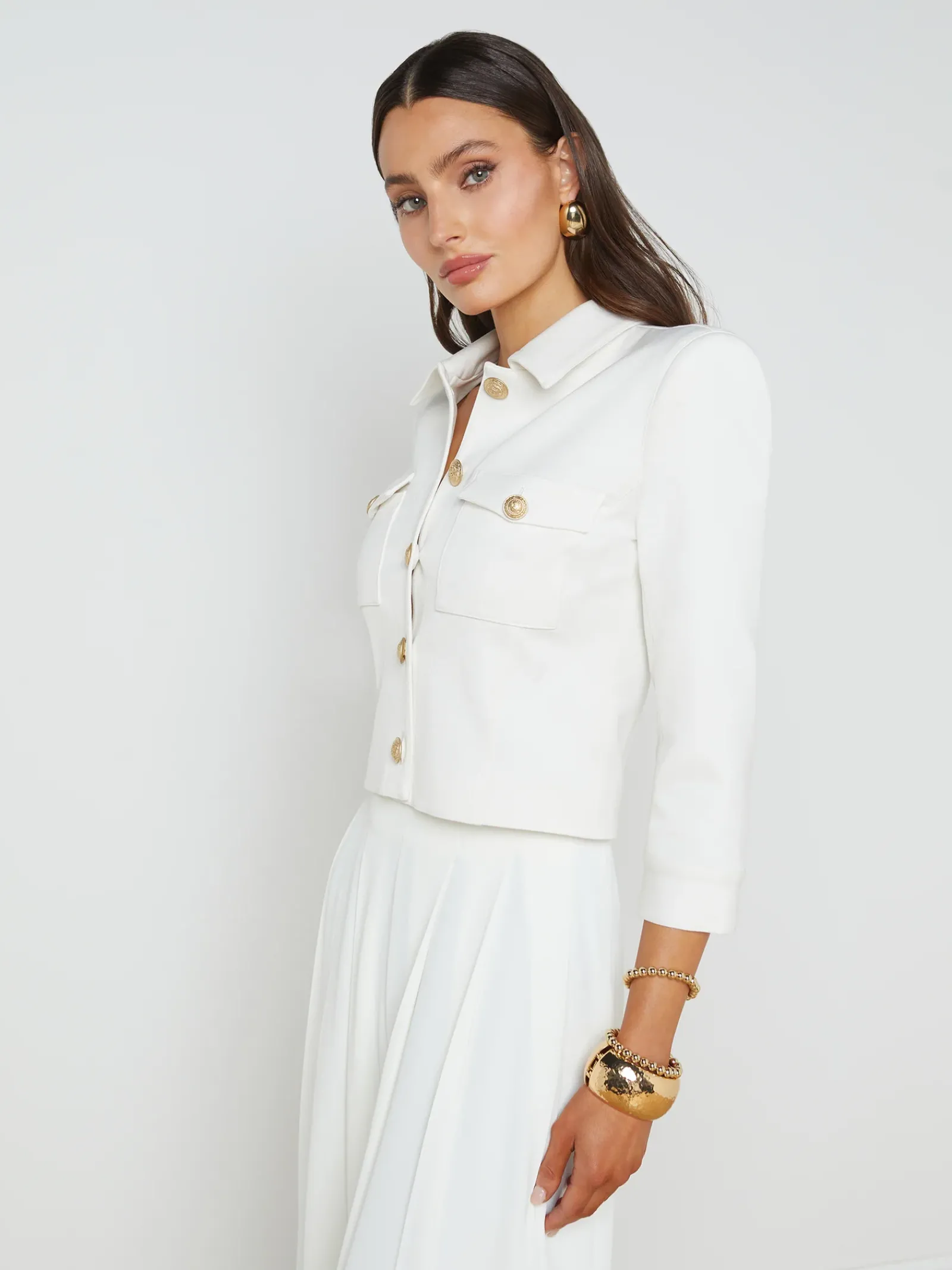 L'AGENCE Nouveau Whites|Spring '24 Catalog|Kumi Cropped Jacket White