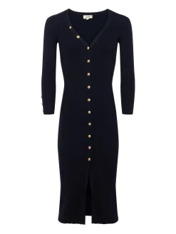 L'AGENCE Spring Collection|Knitwear|Kyra Ribbed Duster Dress Midnight/Gold