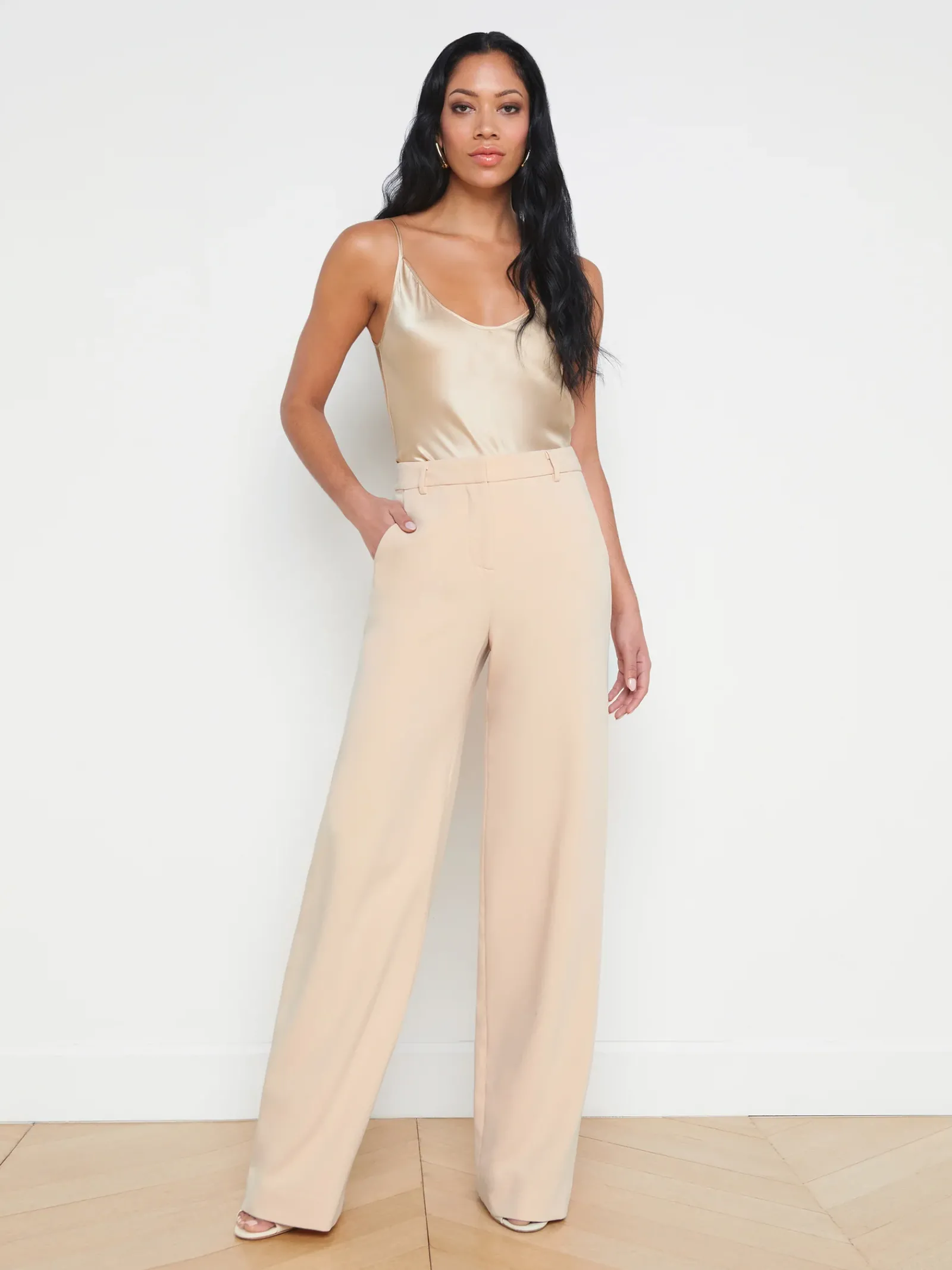 L'AGENCE Spring '24 Catalog|Spring Collection|Lexi Silk Camisole Toasted Almond