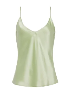 L'AGENCE Online Exclusives|Spring '24 Catalog|Lexi Silk Camisole Laurel Green