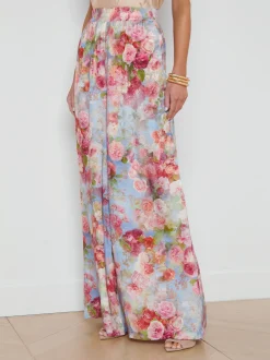 L'AGENCE Sets|Print Edition|Lillian Wide-Leg Pant Multi Soft Cloud Floral