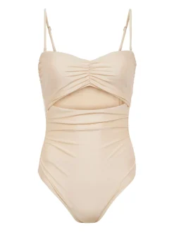 L'AGENCE Spring Collection|Swimwear|Lily Cut-Out One-Piece Swimsuit Champagne