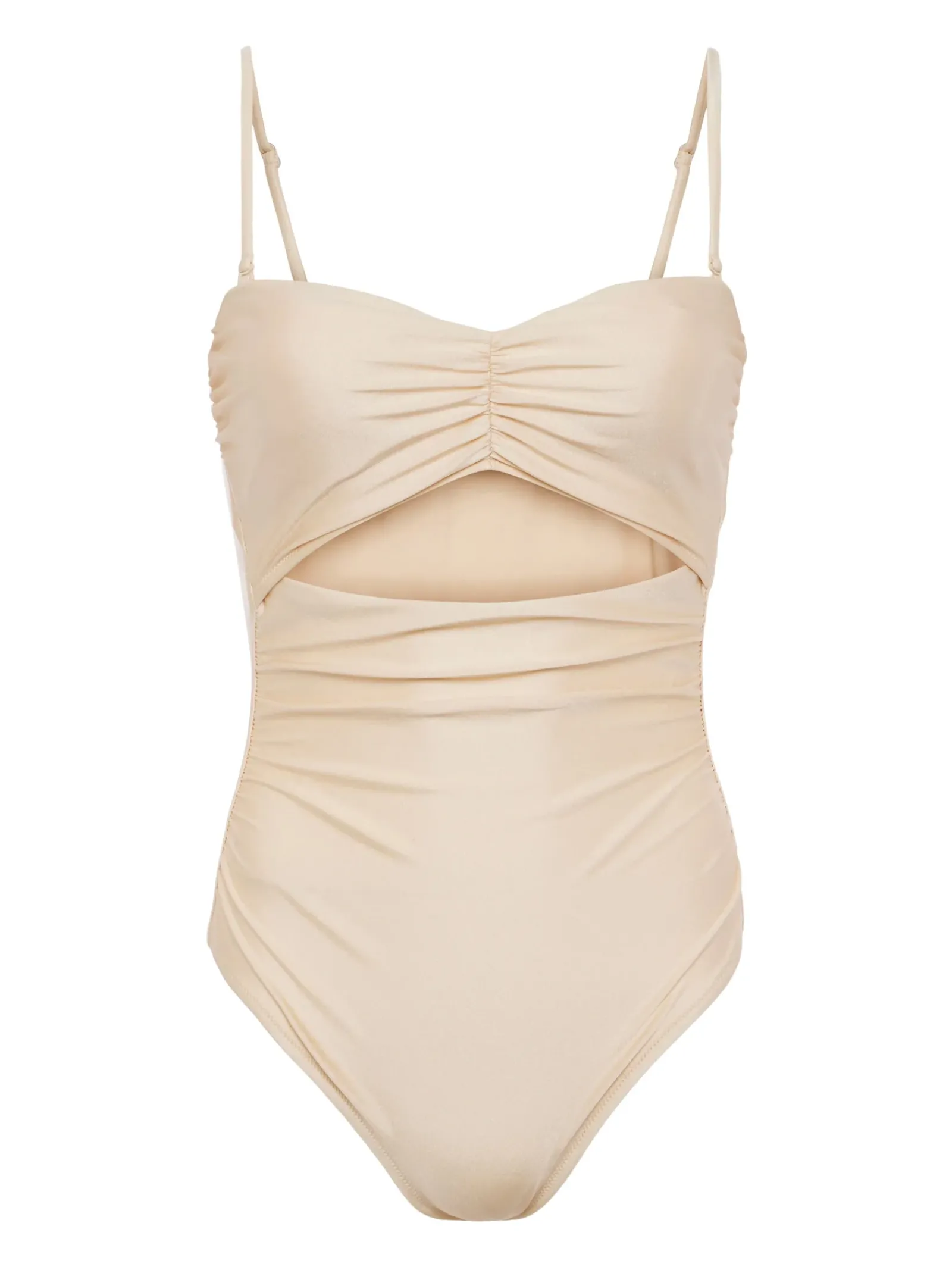 L'AGENCE Spring Collection|Swimwear|Lily Cut-Out One-Piece Swimsuit Champagne