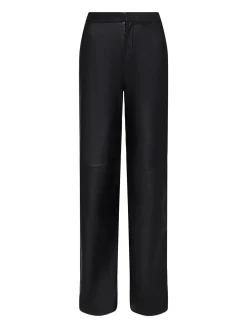 L'AGENCE All Things Black|Leather|Livvy Leather Straight-Leg Trouser Black