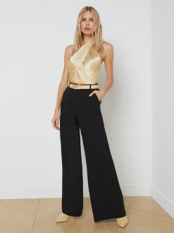 L'AGENCE All Things Black|Pants, Shorts & Skirts|Livvy Straight-Leg Trouser Black