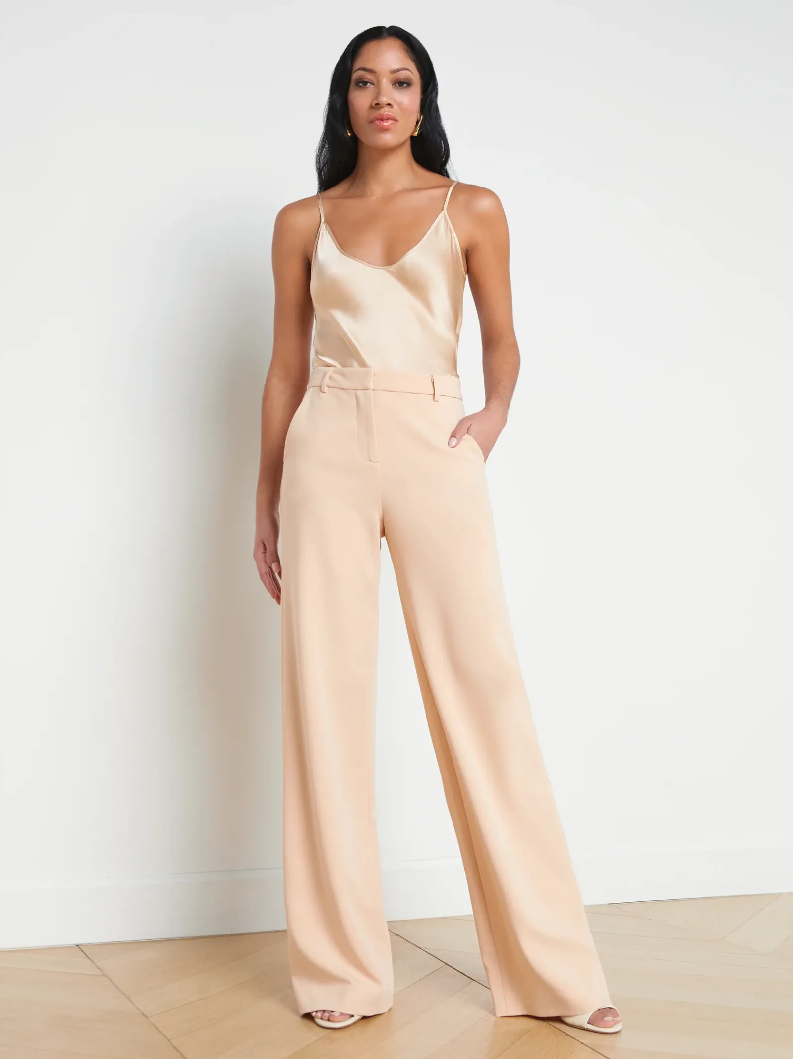 L'AGENCE Sets|Spring '24 Catalog|Livvy Straight-Leg Trouser Toasted Almond
