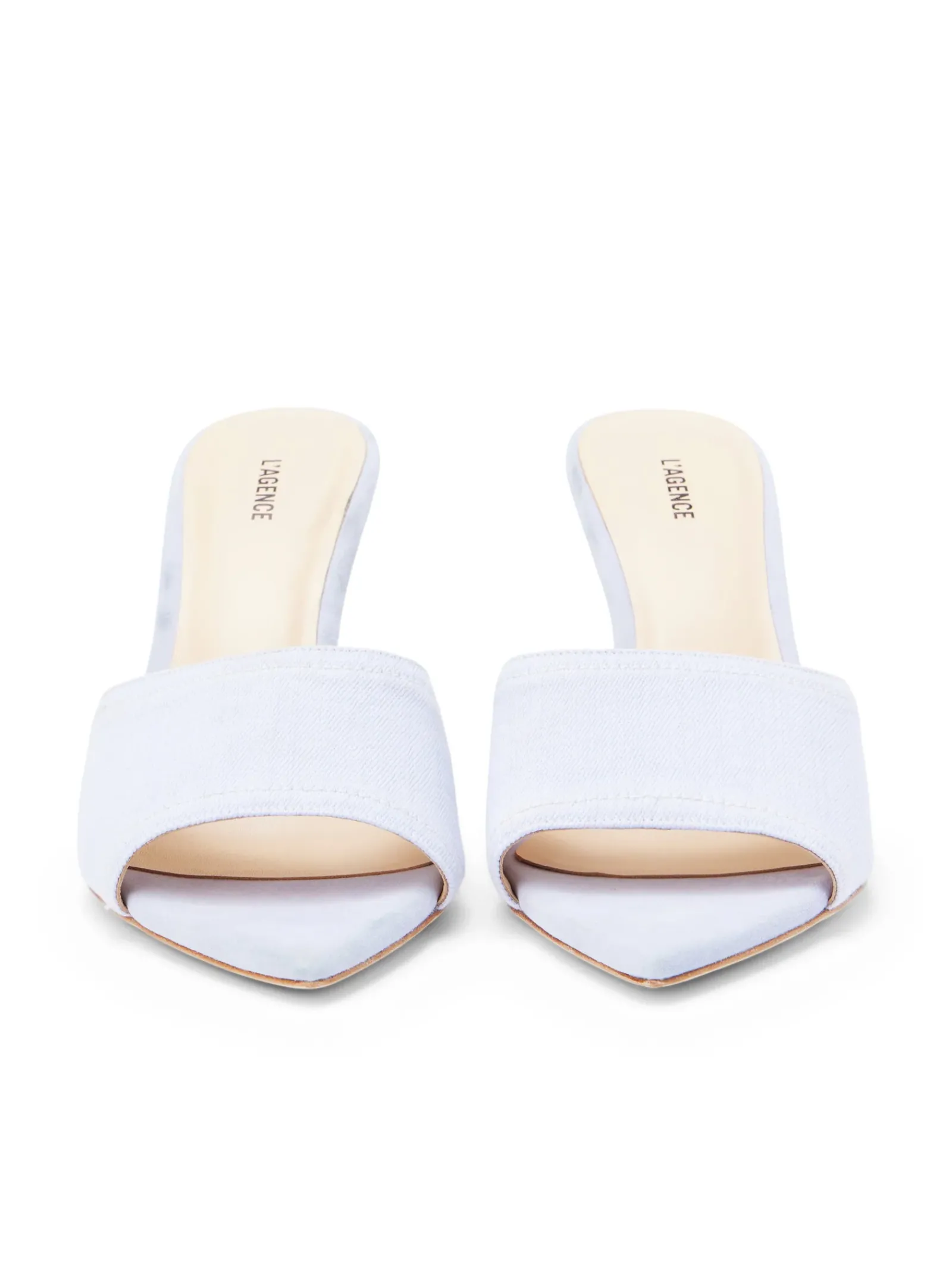 L'AGENCE Resort Collection|Mules|Lolita Open Toe Mule Lilac Denim