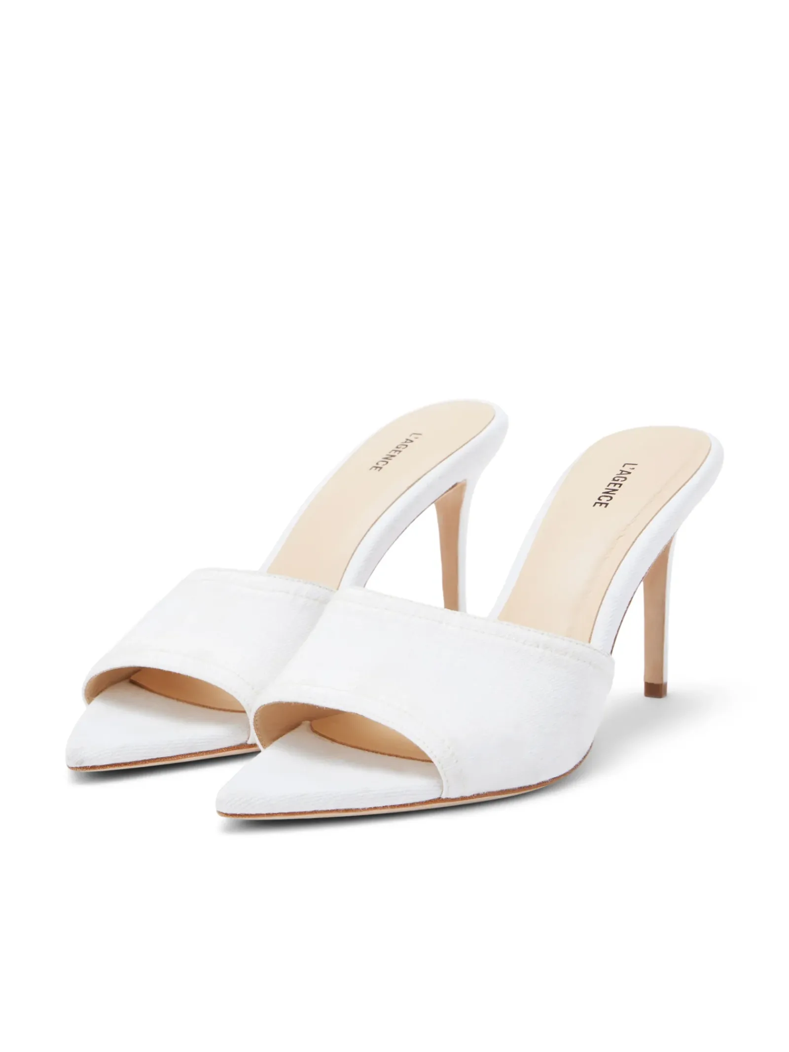 L'AGENCE Nouveau Whites|Resort Collection|Lolita Open Toe Mule White Denim