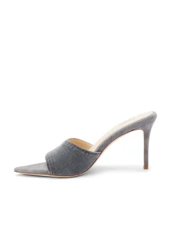 L'AGENCE Resort Collection|Mules|Lolita Open Toe Mule Grey Denim