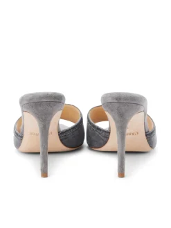 L'AGENCE Resort Collection|Mules|Lolita Open Toe Mule Grey Denim