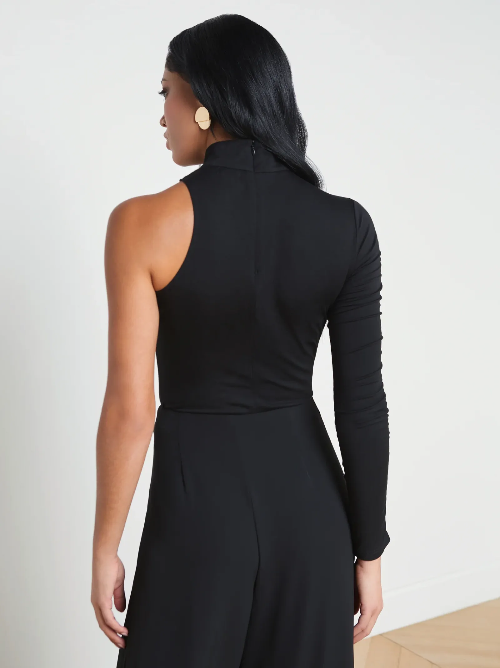 L'AGENCE All Things Black|Spring Collection|Lotti One-Sleeve Bodysuit Black