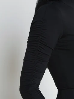 L'AGENCE All Things Black|Spring Collection|Lotti One-Sleeve Bodysuit Black