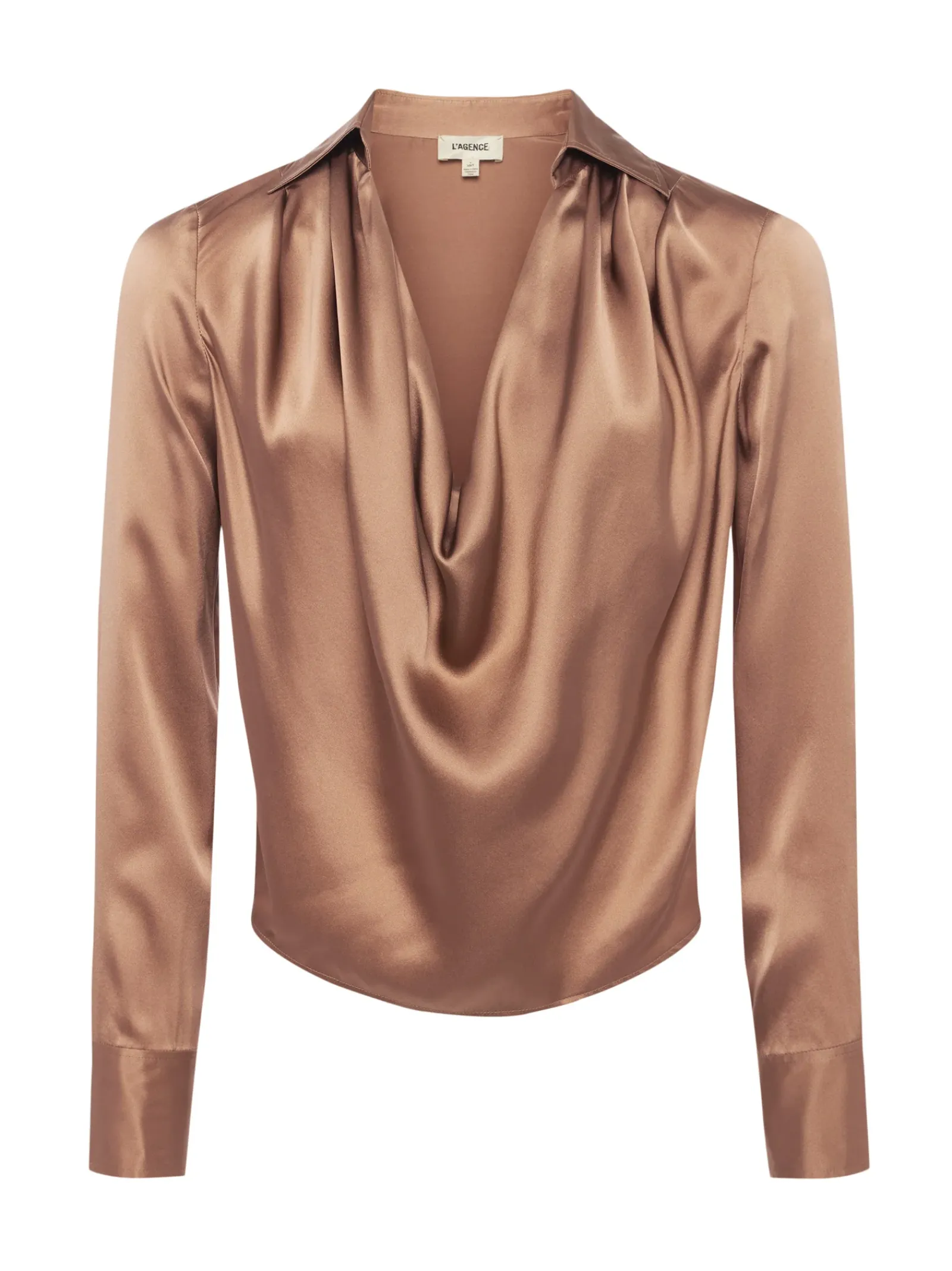 L'AGENCE Spring Collection|Silks|Lotus Silk Blouse Mocha