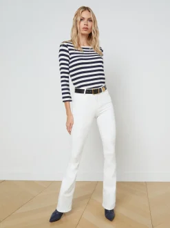 L'AGENCE Online Exclusives|Resort Collection|Lucille Tee Navy/White Stripe