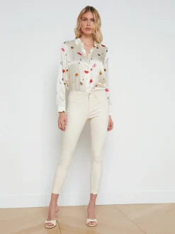 L'AGENCE Petite|Skinny|Margot Coated Skinny Jean French Vanilla Coated