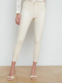 L'AGENCE Petite|Skinny|Margot Coated Skinny Jean French Vanilla Coated