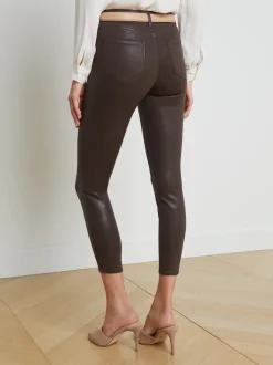 L'AGENCE Skinny|Coated Denim|Margot Coated Skinny Jean Espresso Coated
