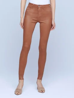 L'AGENCE Skinny|Coated Denim|Marguerite Coated Jean Java Coated