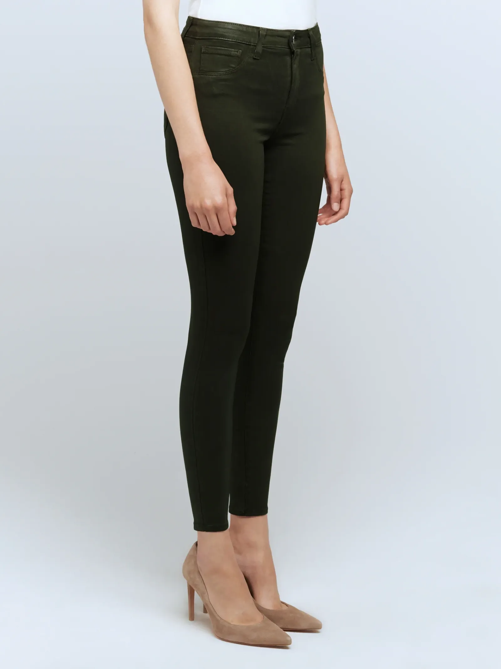 L'AGENCE Skinny|Coated Denim|Marguerite Coated Jean Army Coated