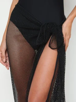 L'AGENCE Spring Collection|Swimwear|Maribel Mesh Pareo Black