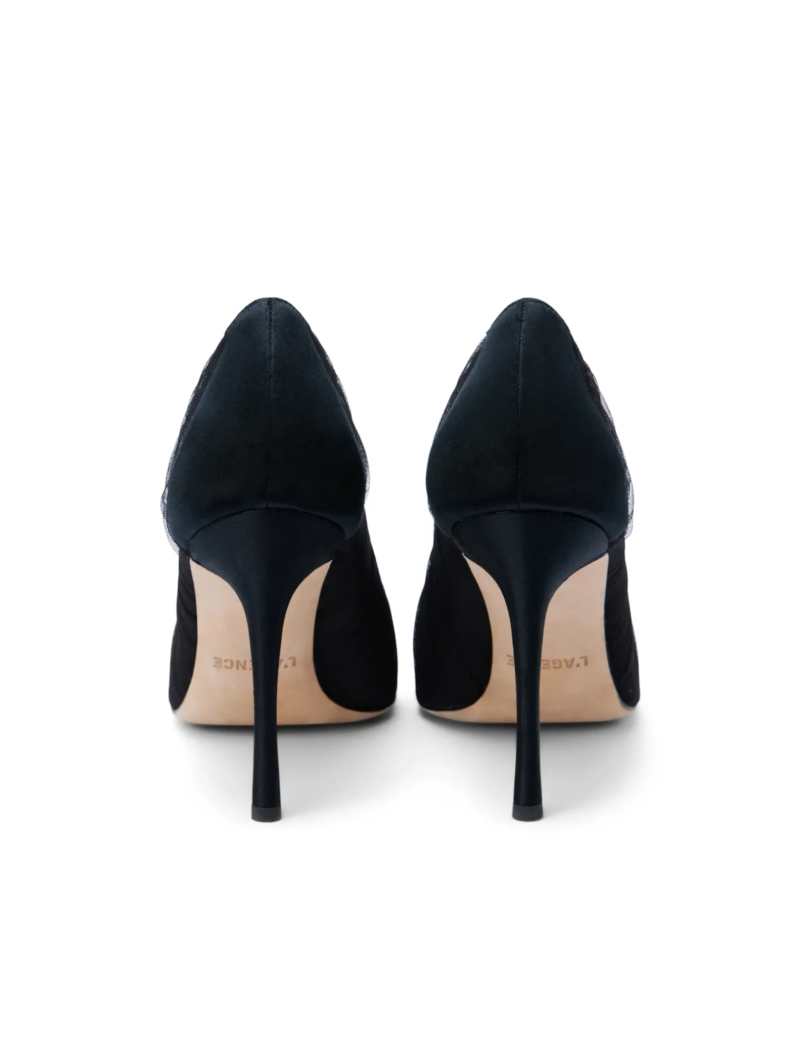 L'AGENCE Resort Collection|Heels & Pumps|Marie Pump Black Tulle/Satin