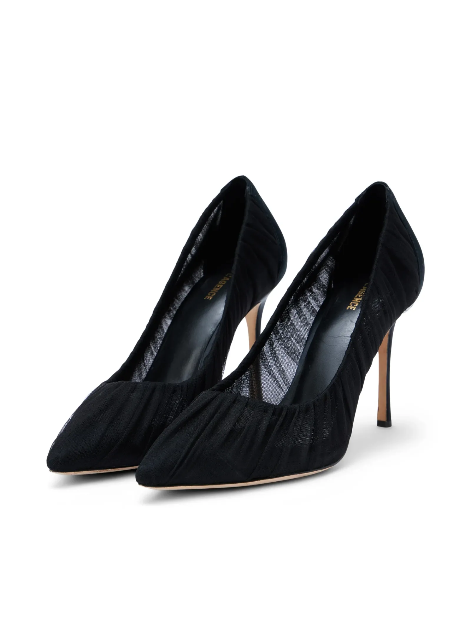 L'AGENCE Resort Collection|Heels & Pumps|Marie Pump Black Tulle/Satin