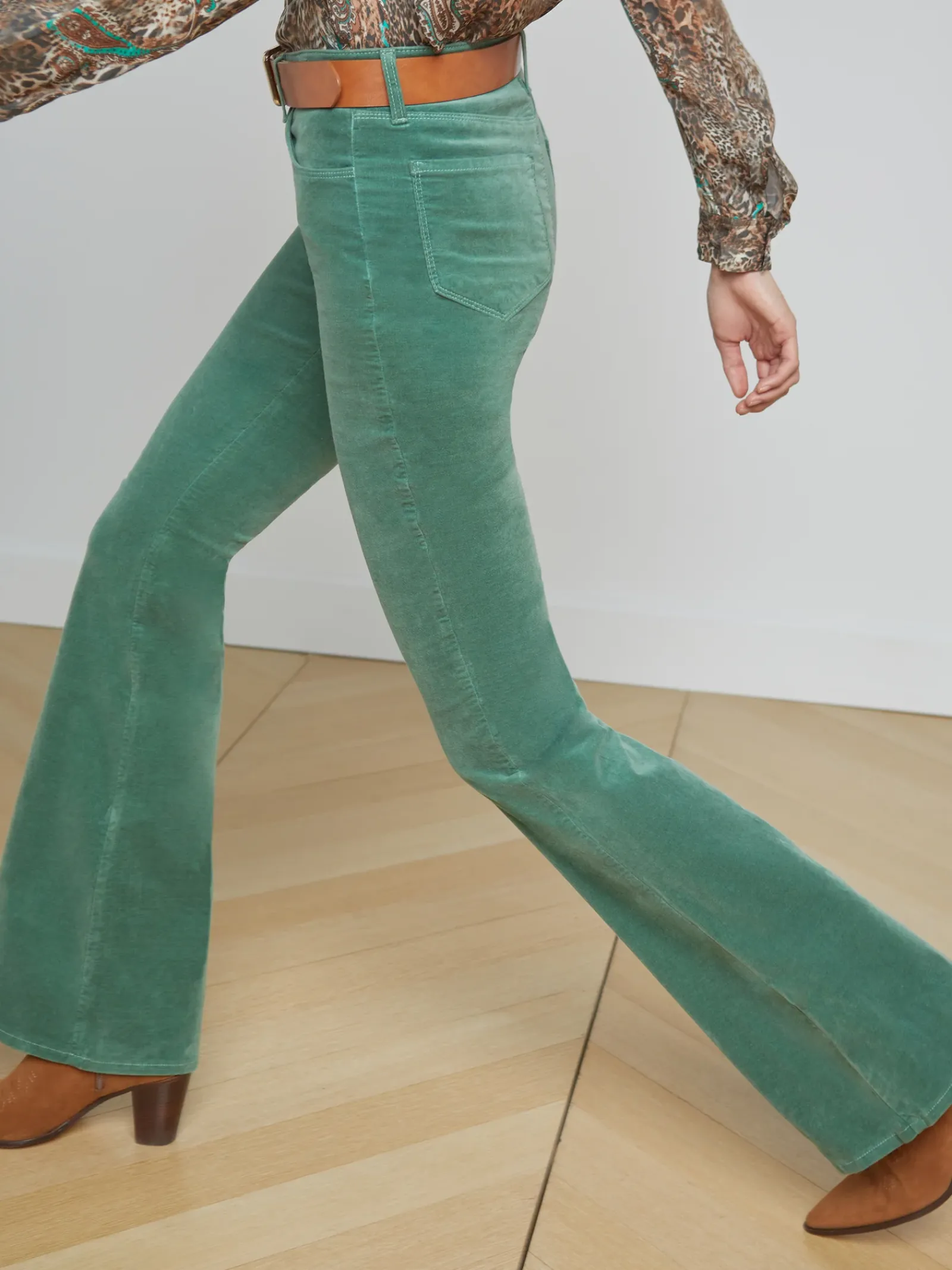 L'AGENCE Flare & Bootcut|Velvet Denim|Marty Velvet Jean Frosty Spruce
