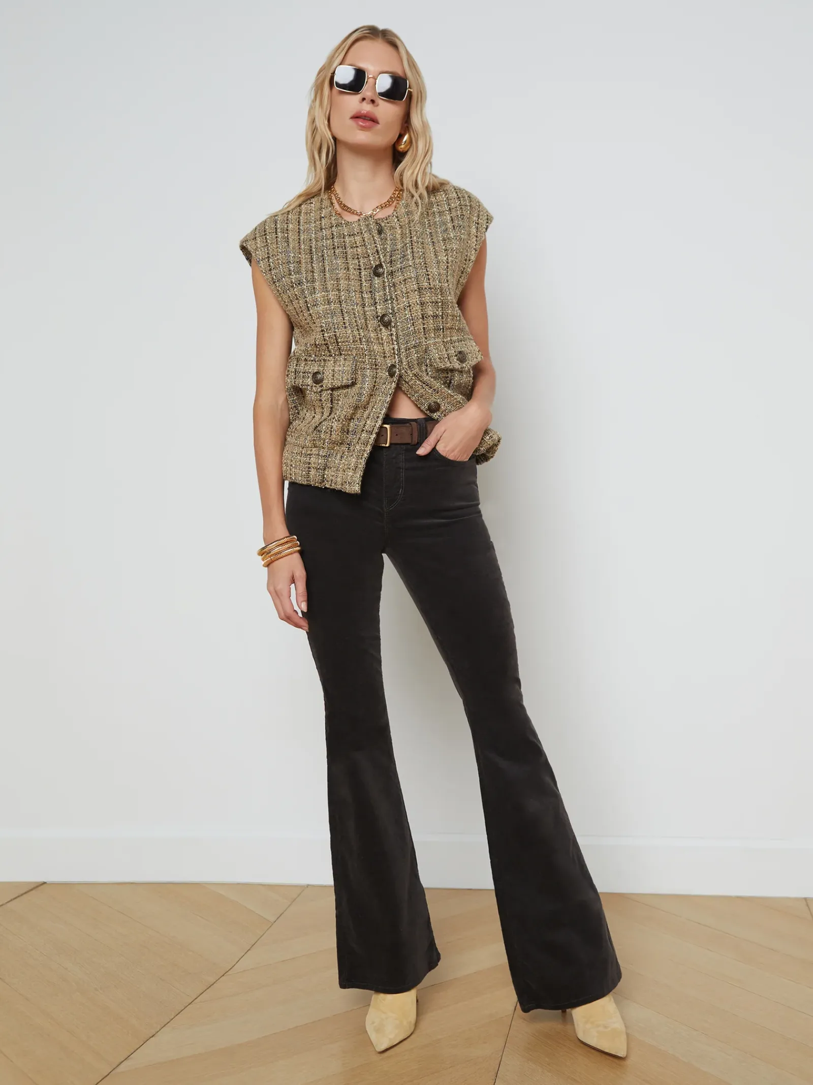 L'AGENCE Flare & Bootcut|Velvet Denim|Marty Velvet Jean Greystone