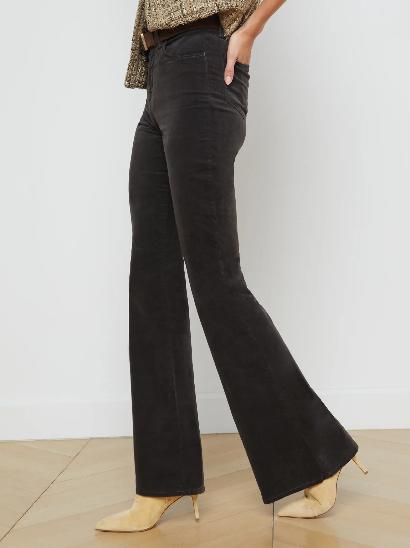 L'AGENCE Flare & Bootcut|Velvet Denim|Marty Velvet Jean Greystone