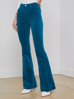 L'AGENCE Online Exclusives|Flare & Bootcut|Marty Velvet Jean Deep Lagoon