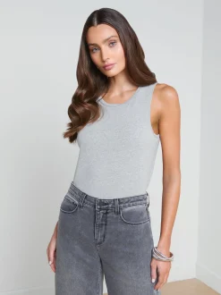 L'AGENCE Spring Collection|Camisoles & Tanks|Mikaela Cotton Tank Heather Grey