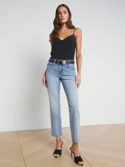L'AGENCE Straight|Spring Collection|Milana Slouchy Stovepipe Jean Ravine