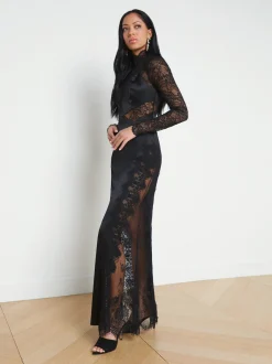 L'AGENCE All Things Black|Spring Collection|Minka Silk Lace Skirt Black