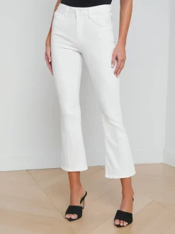 L'AGENCE Spring '24 Catalog|Petite|Mira Cropped Micro Boot Jean Blanc