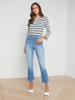 L'AGENCE Flare & Bootcut|Aged Denim|Mira Cropped Micro Boot Jean Cowan