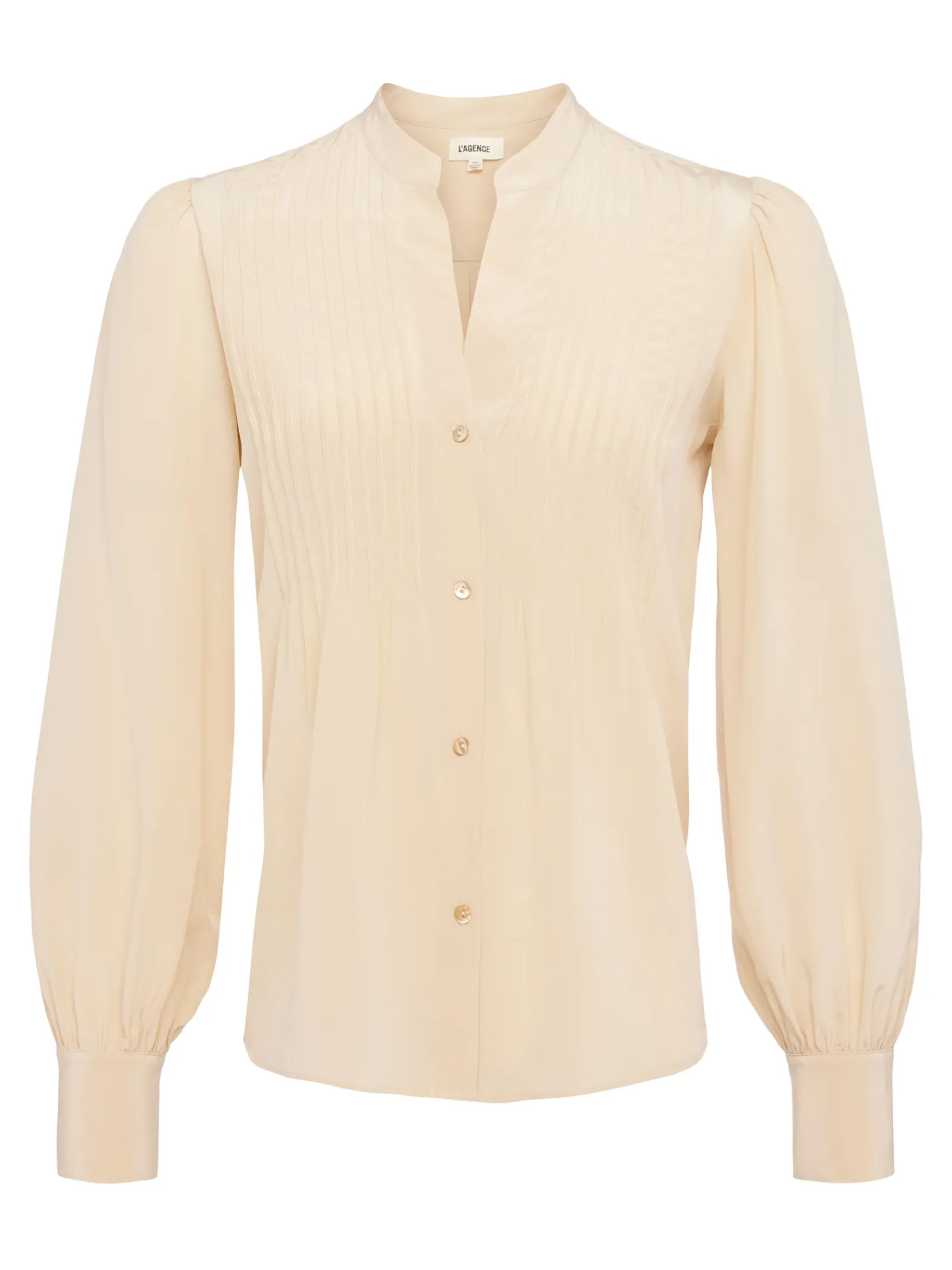 L'AGENCE Resort Collection|Silks|Mirage Blouse Pebble
