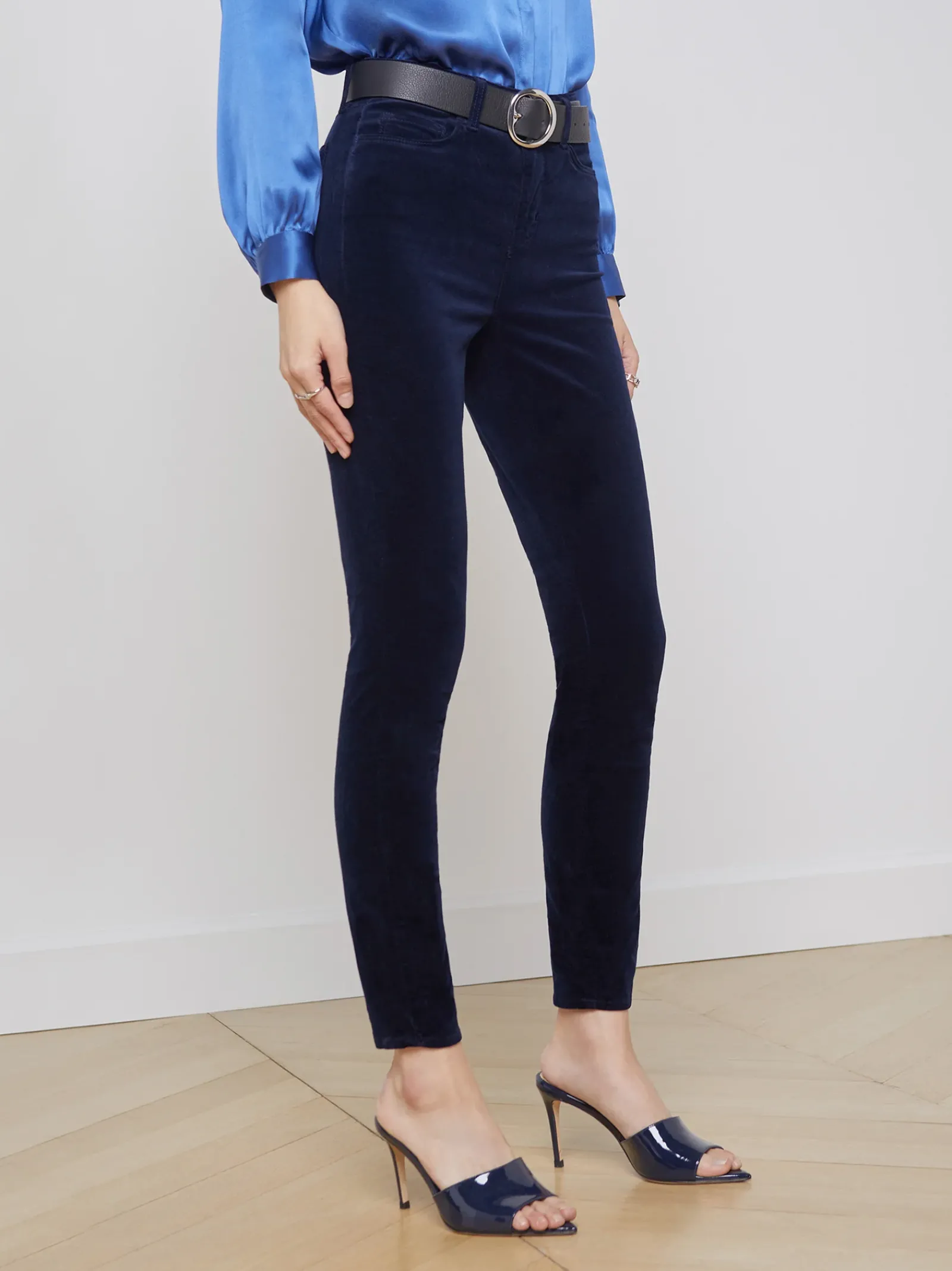 L'AGENCE Skinny|Velvet Denim|Monique Velvet Jean Dark Navy