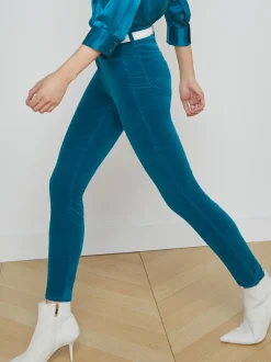 L'AGENCE Skinny|Velvet Denim|Monique Velvet Jean Deep Lagoon