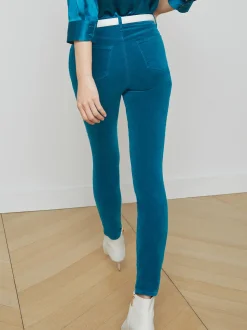 L'AGENCE Skinny|Velvet Denim|Monique Velvet Jean Deep Lagoon