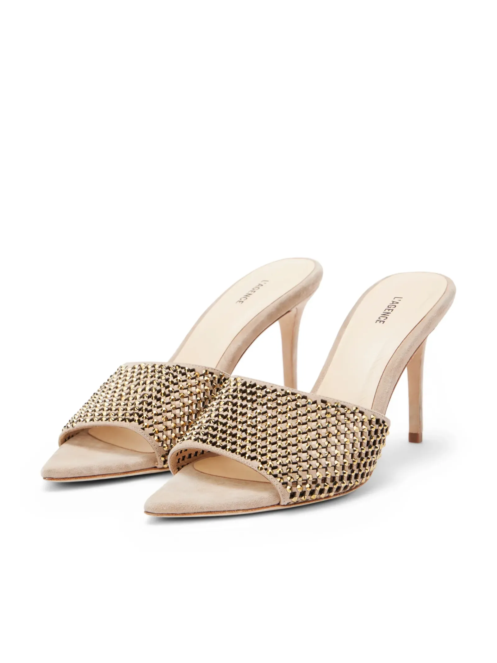 L'AGENCE Resort Collection|Mules|Narcise Open Toe Mule Macaroon Suede