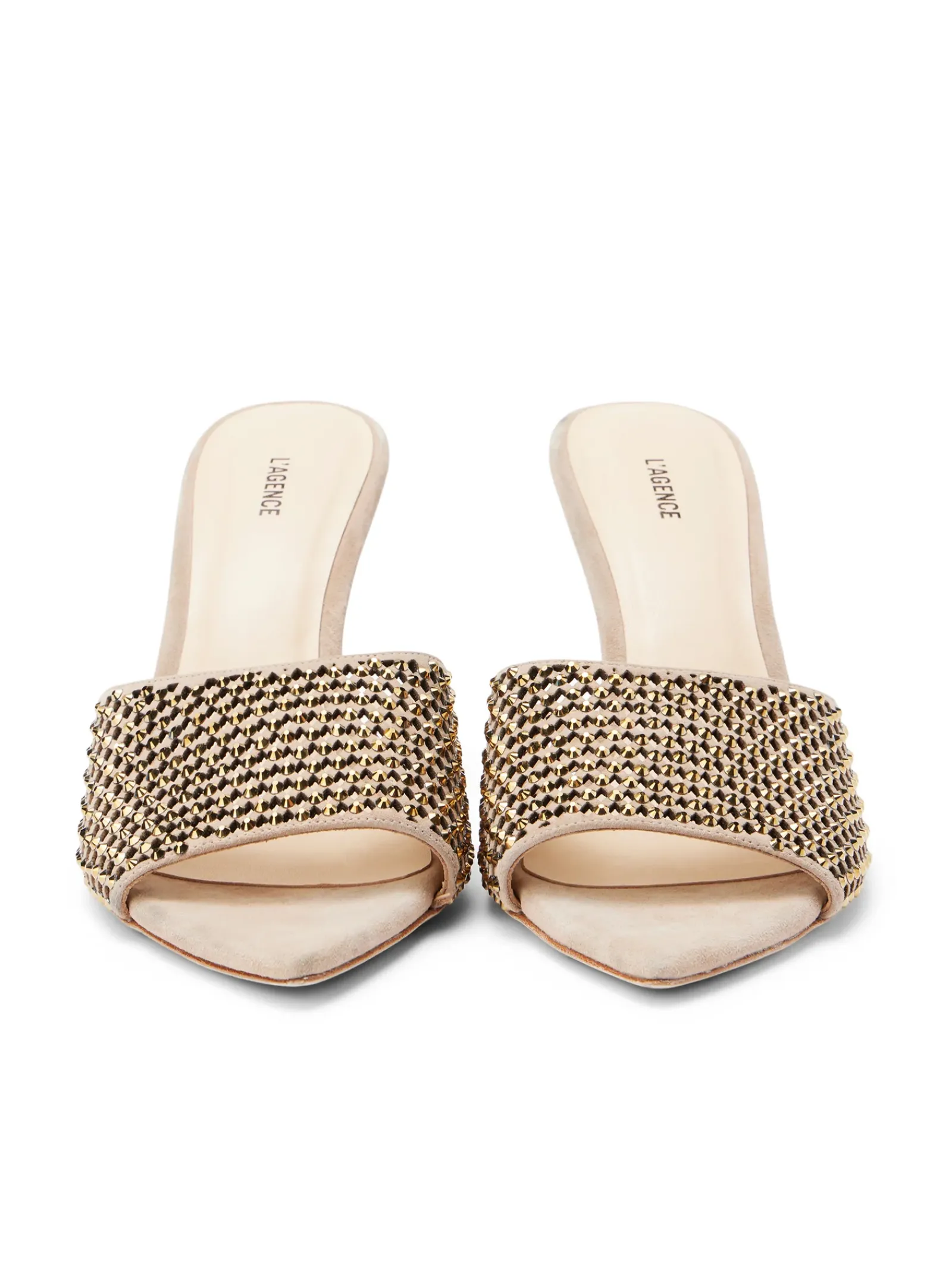 L'AGENCE Resort Collection|Mules|Narcise Open Toe Mule Macaroon Suede
