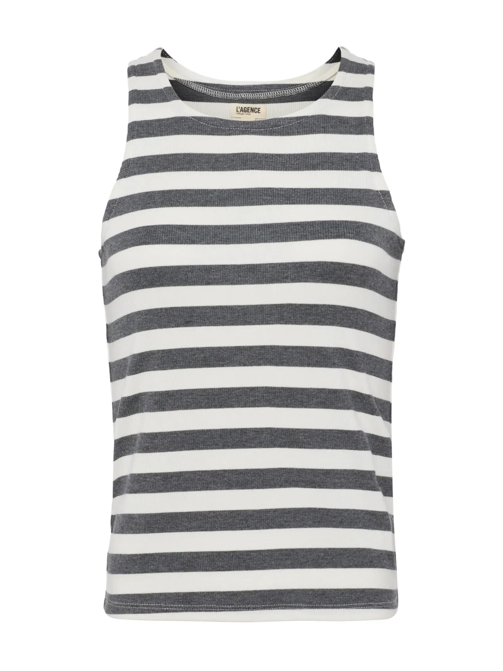L'AGENCE Spring Collection|Camisoles & Tanks|Nia Racerback Tank Marengo/White Stripe