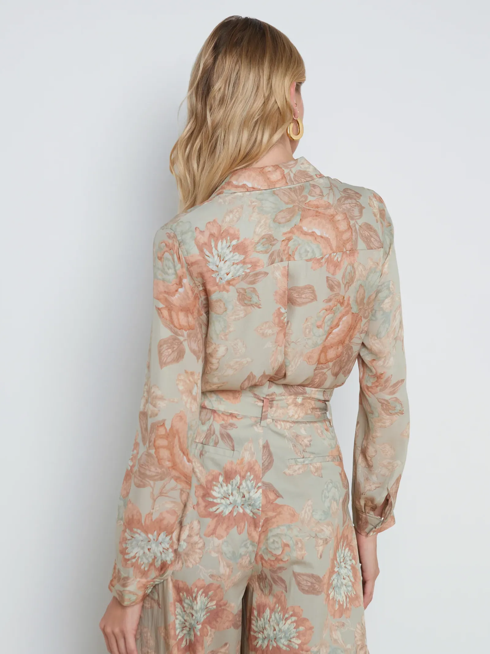 L'AGENCE Sets|Spring Collection|Nina Silk Blouse Multi Soft Pastel Vintage Floral