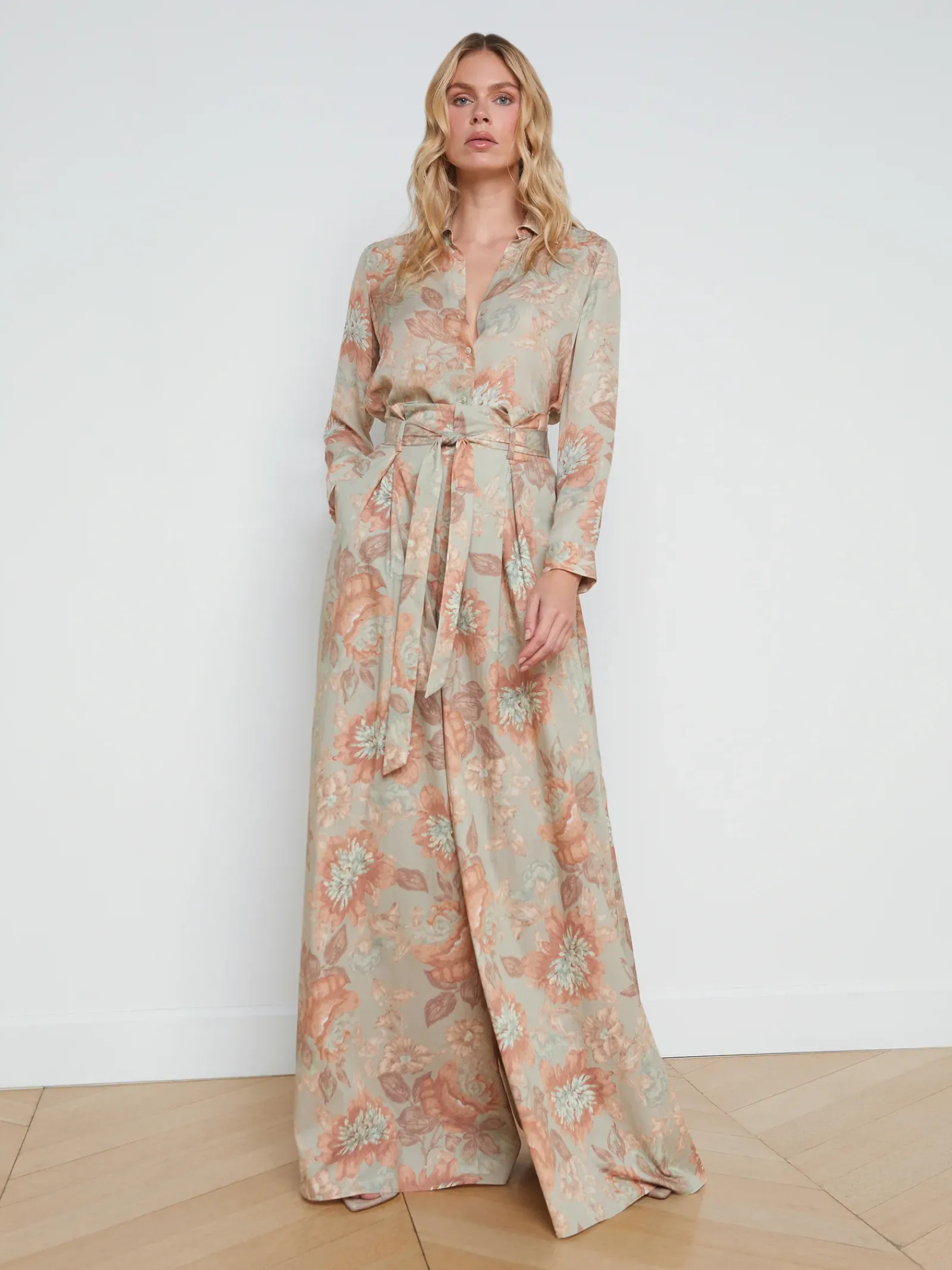 L'AGENCE Sets|Spring Collection|Nina Silk Blouse Multi Soft Pastel Vintage Floral