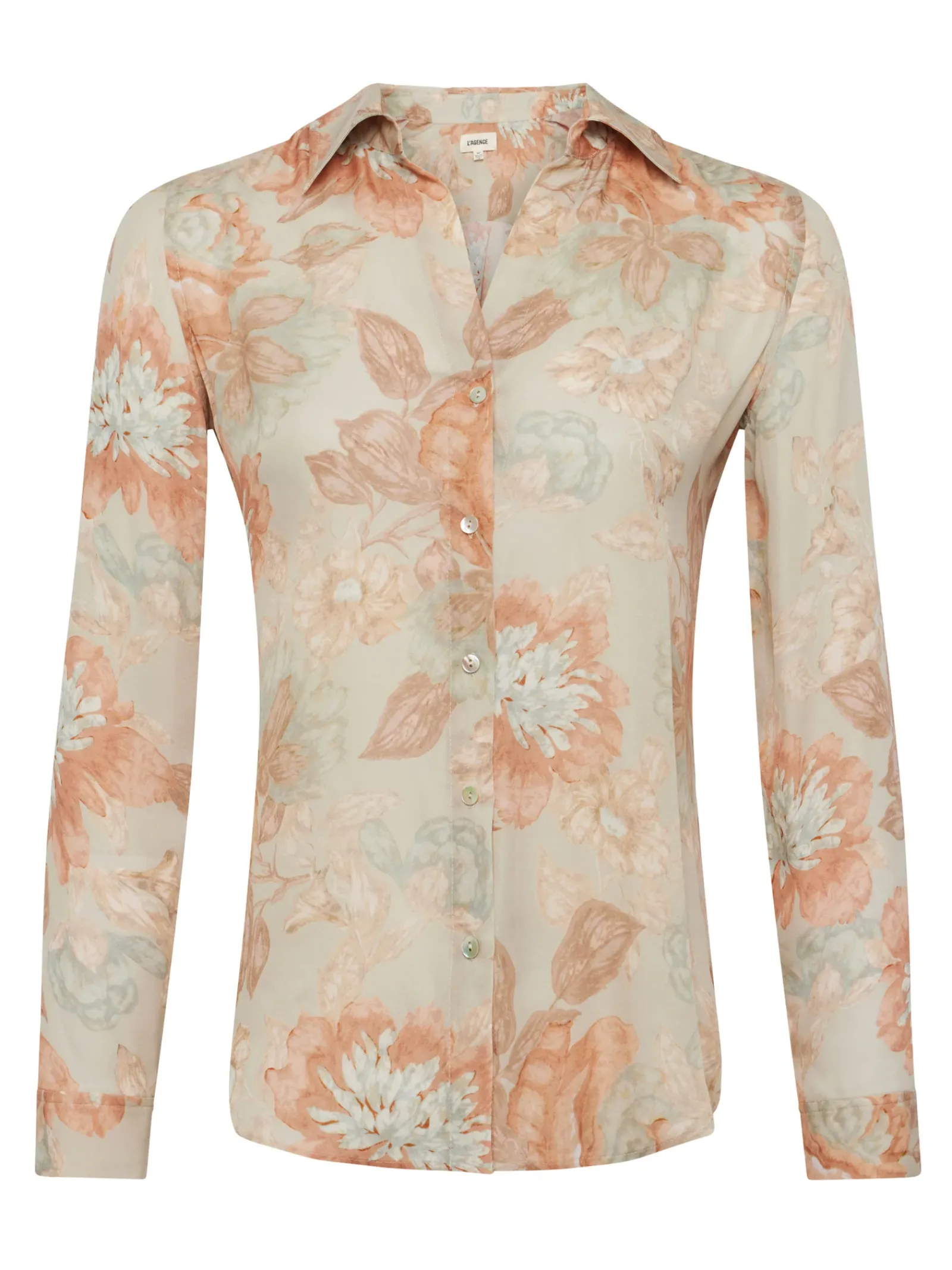 L'AGENCE Sets|Spring Collection|Nina Silk Blouse Multi Soft Pastel Vintage Floral