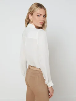 L'AGENCE Nouveau Whites|Essentials|Nina Silk Blouse Ivory